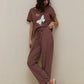 Brown Butterfly Printed Night Suit