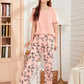 Baby Pink With Butterfly Printed Pajama Night Suit