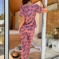 T-pink love heart printed night suit