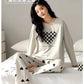 CHECKERED HEART PRINTED PJ SUIT FULL SLEEVES