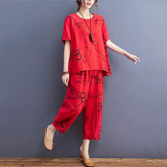 RED RING CAPRI PRINTED NIGHT SUIT