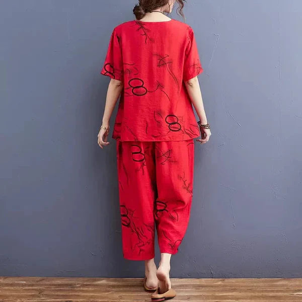 RED RING CAPRI PRINTED NIGHT SUIT