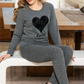 Black Big Heart Printed Night Suit
