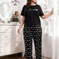 Black Love Printed Night Suit