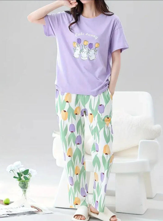 Cute Bunny Printed Night Suit