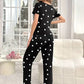 Black Dil Dil Hearts Printed Night Suit
