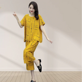 Yellow Printed Capri Night Suit